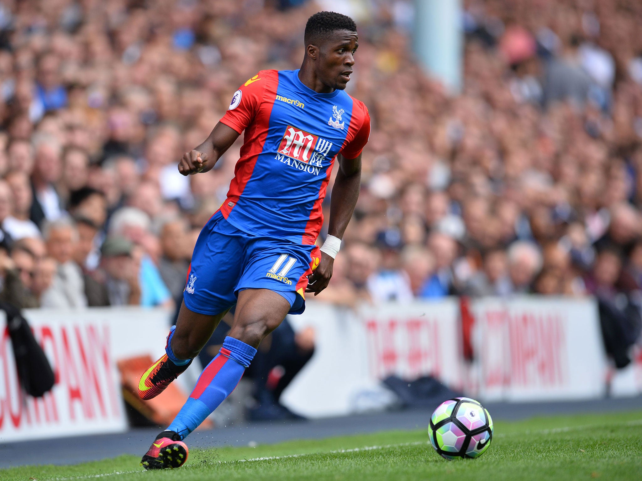 Wilfried Zaha in action for the Eagles