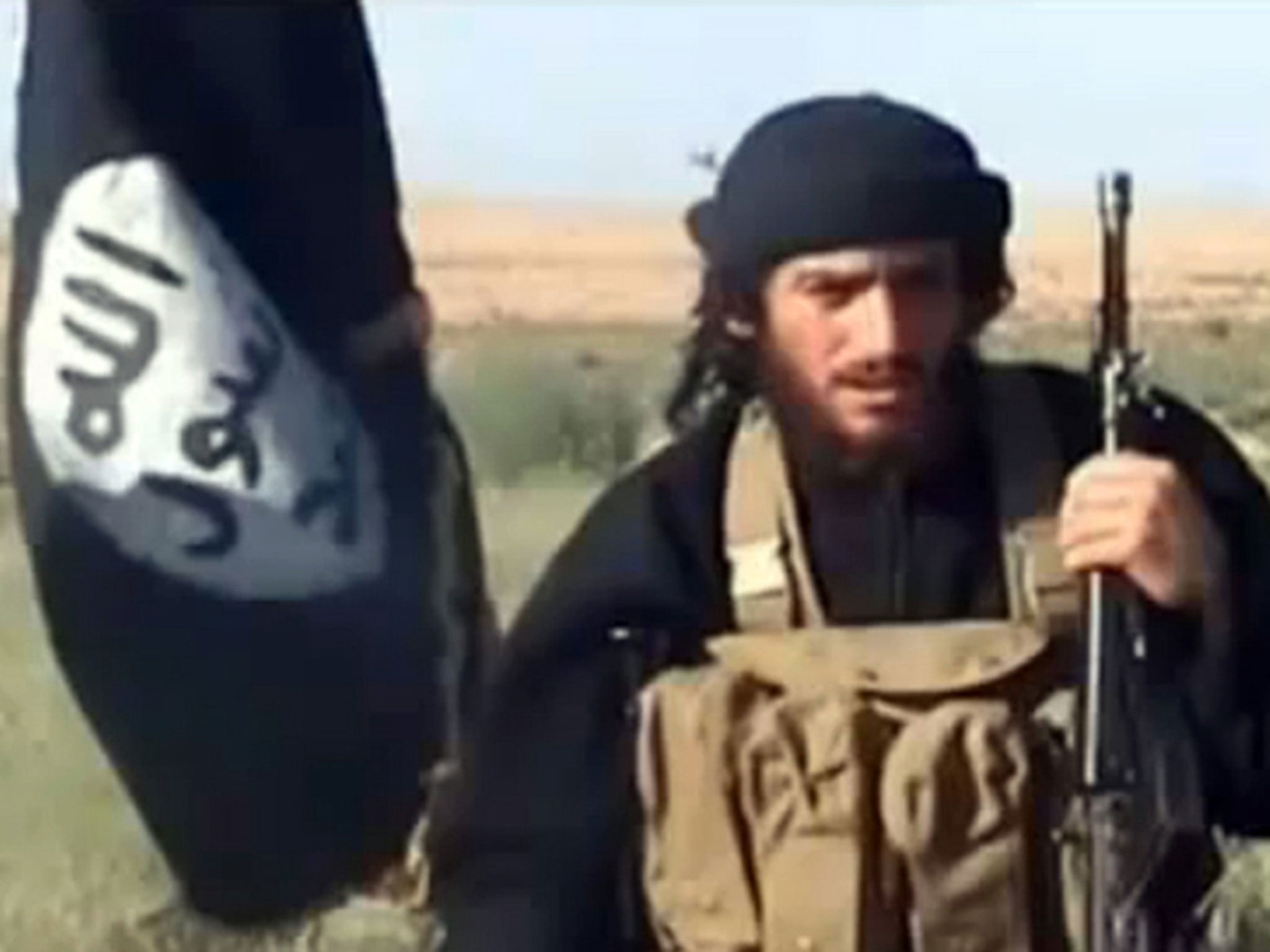 Abu Muhammad al-Adnani appearing in a propaganda video uploaded on YouTube on July 2012