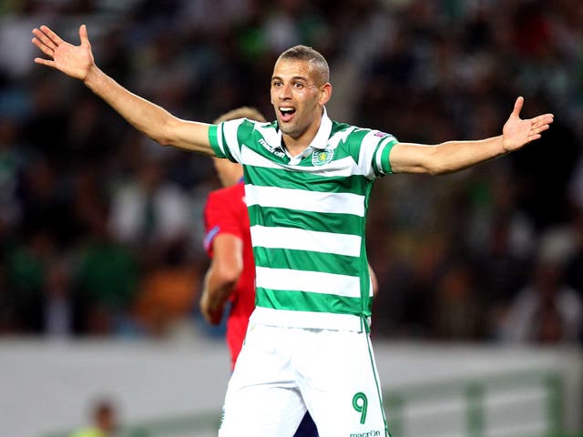 Islam Slimani looks set to become the most expensive player in Leicester's history