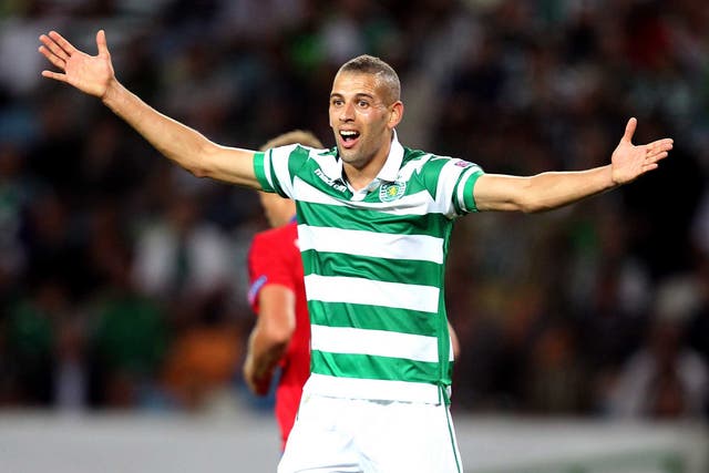 Islam Slimani looks set to become the most expensive player in Leicester's history