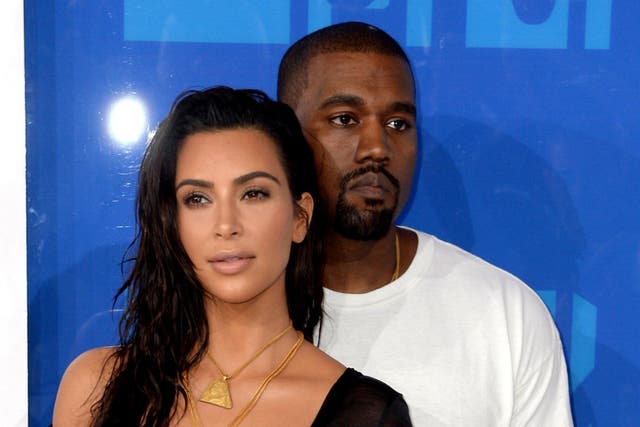 Kim Kardashian and Kanye West at the MTV VMAs