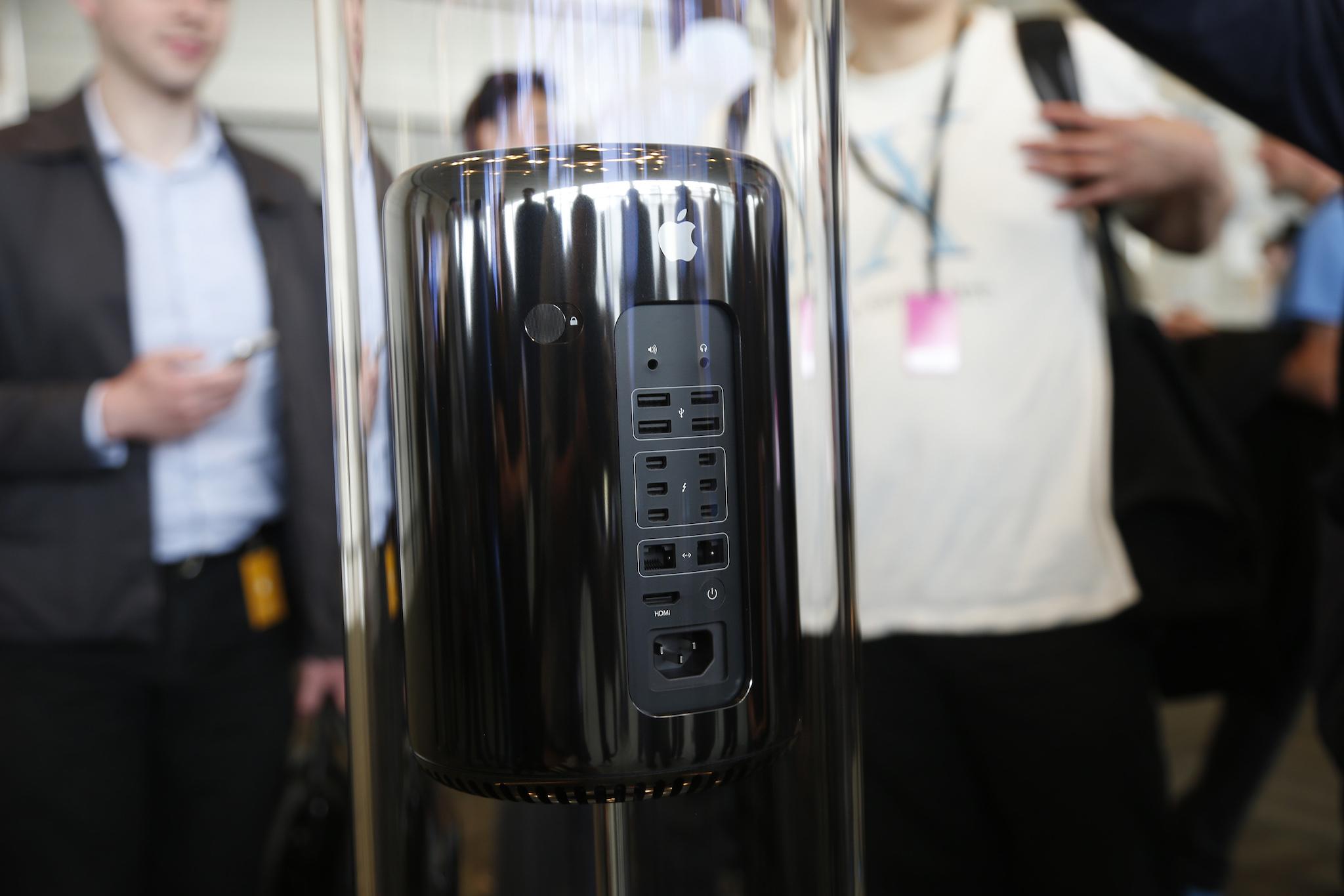 A new Apple Mac Pro on display during the Apple Worldwide Developers Conference (WWDC) 2013 in San Francisco, California June 10, 2013