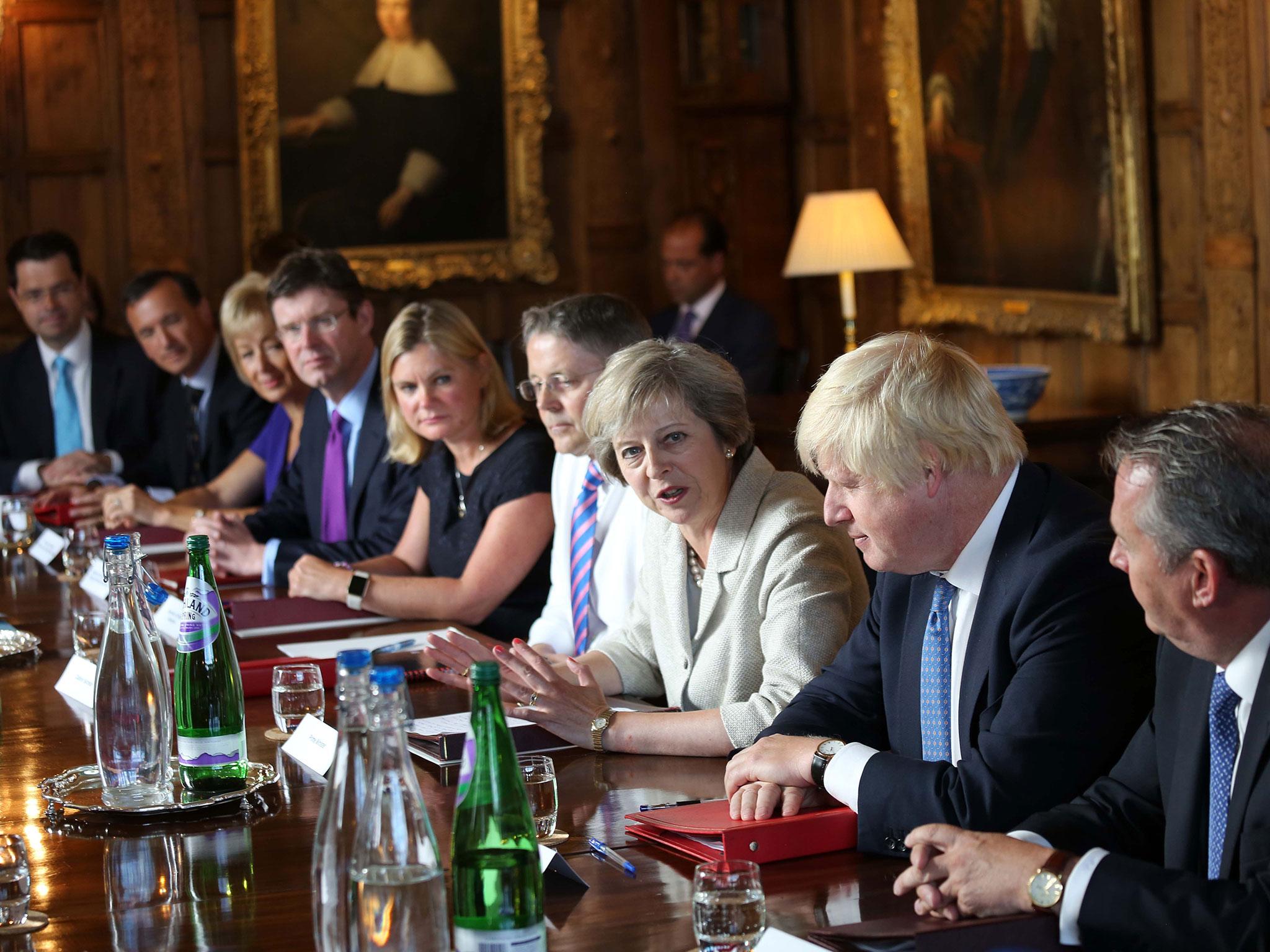 Theresa May addresses a Cabinet meeting at the Prime Minister's country retreat Chequers to discuss Brexit