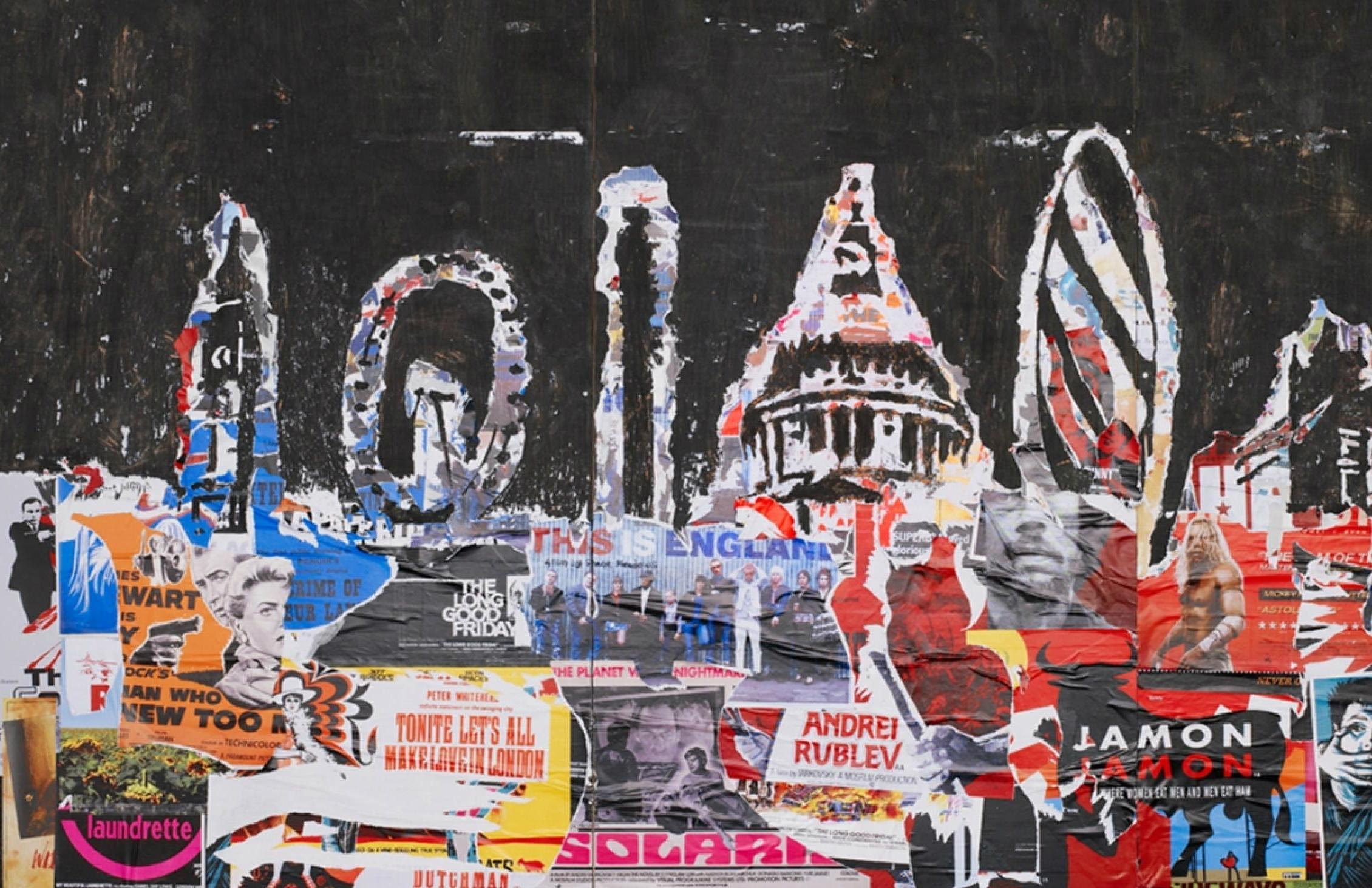 London painted with movie posters