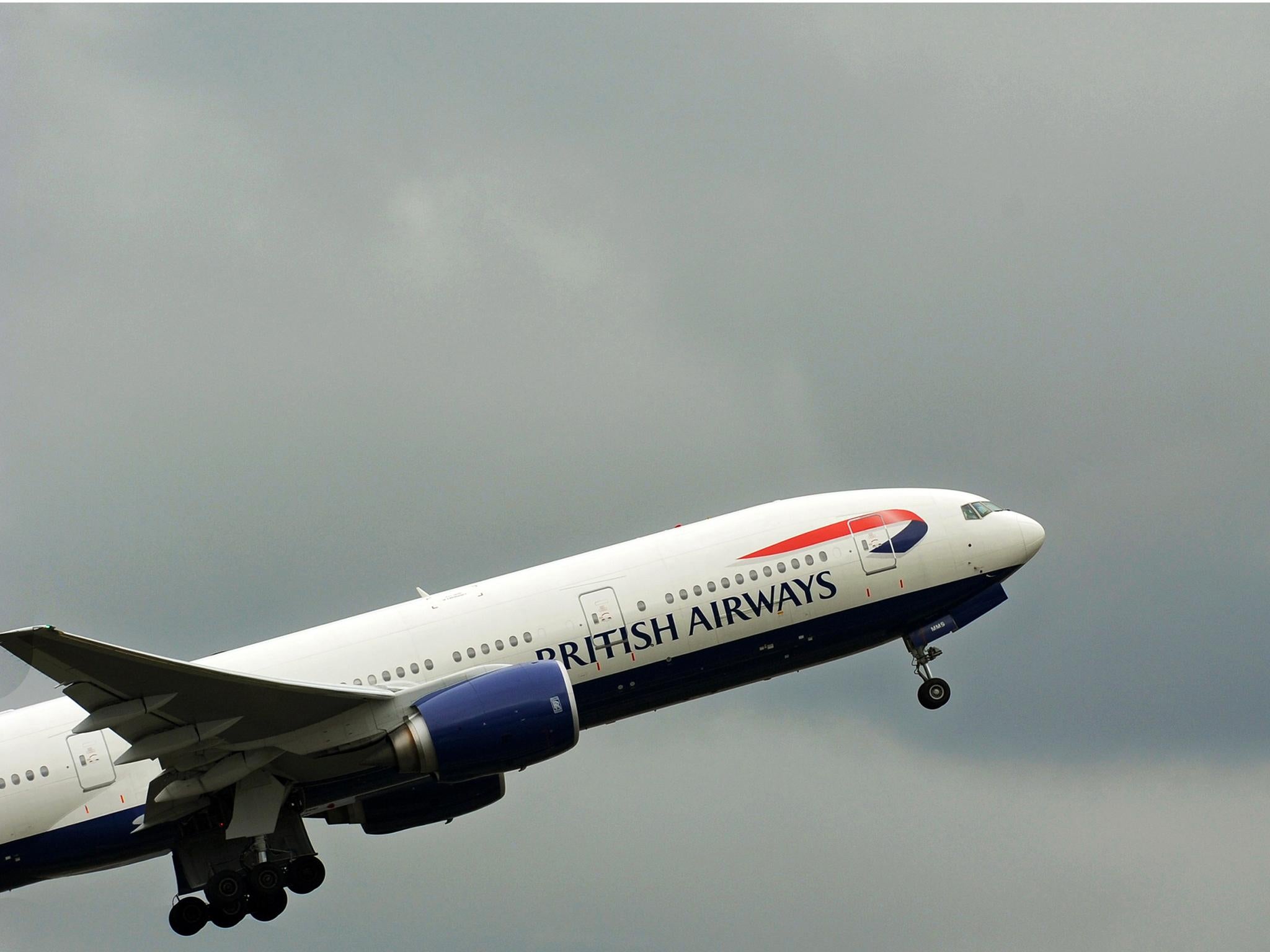 A British Airways jet takes off from London Heathrow Airport