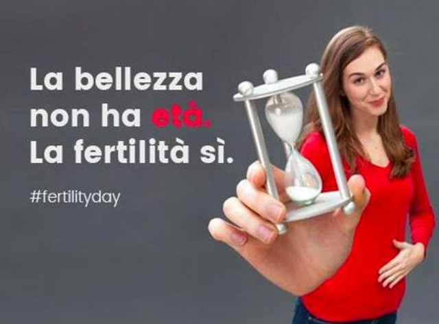 The twelve posters are leading up to Italy's first 'Fertility Day' on 22nd September