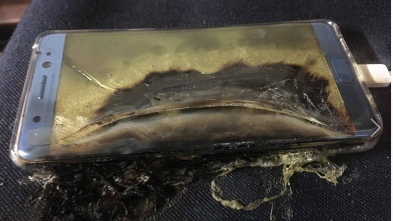 One of Samsung's phones after it had exploded