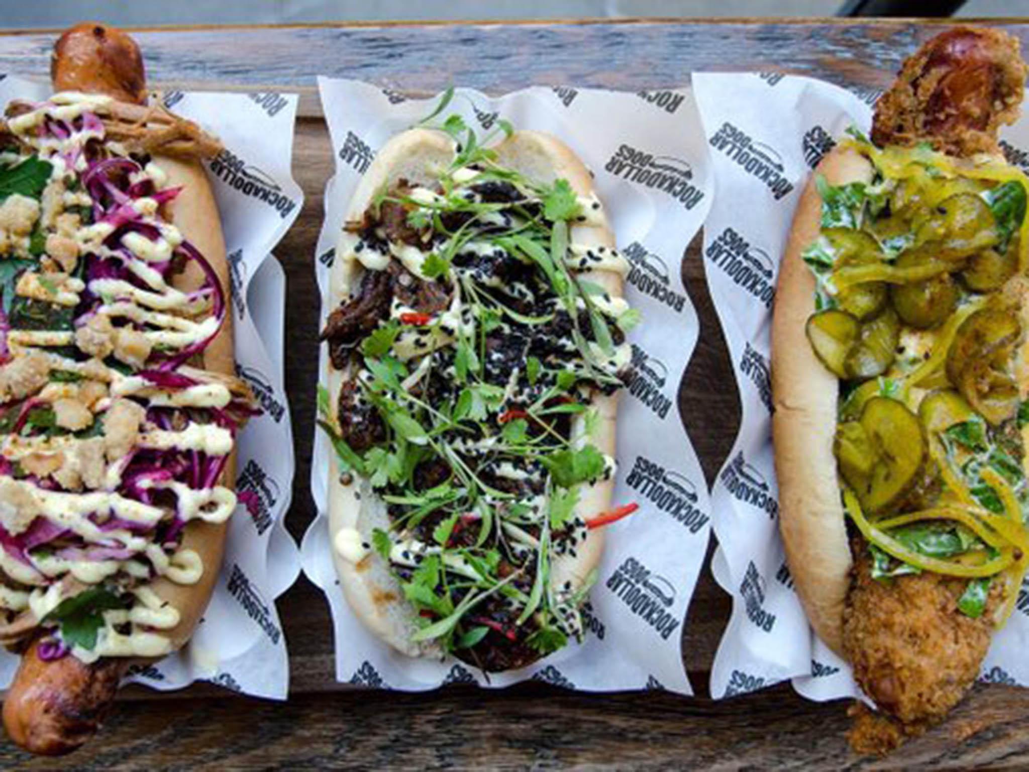 From left to right is the pork papillon, the magnificent seven and the cheese bullitt hot dogs