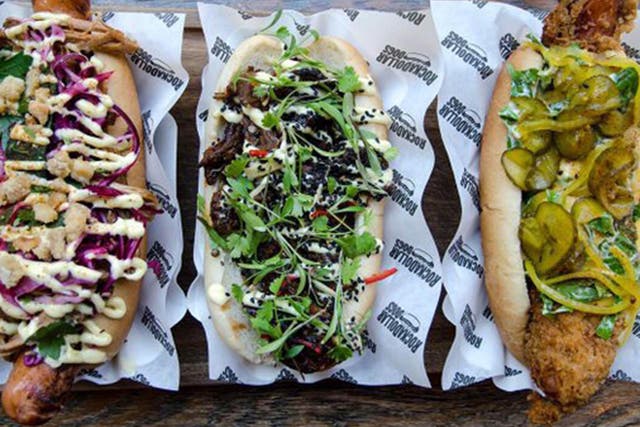 From left to right is the pork papillon, the magnificent seven and the cheese bullitt hot dogs