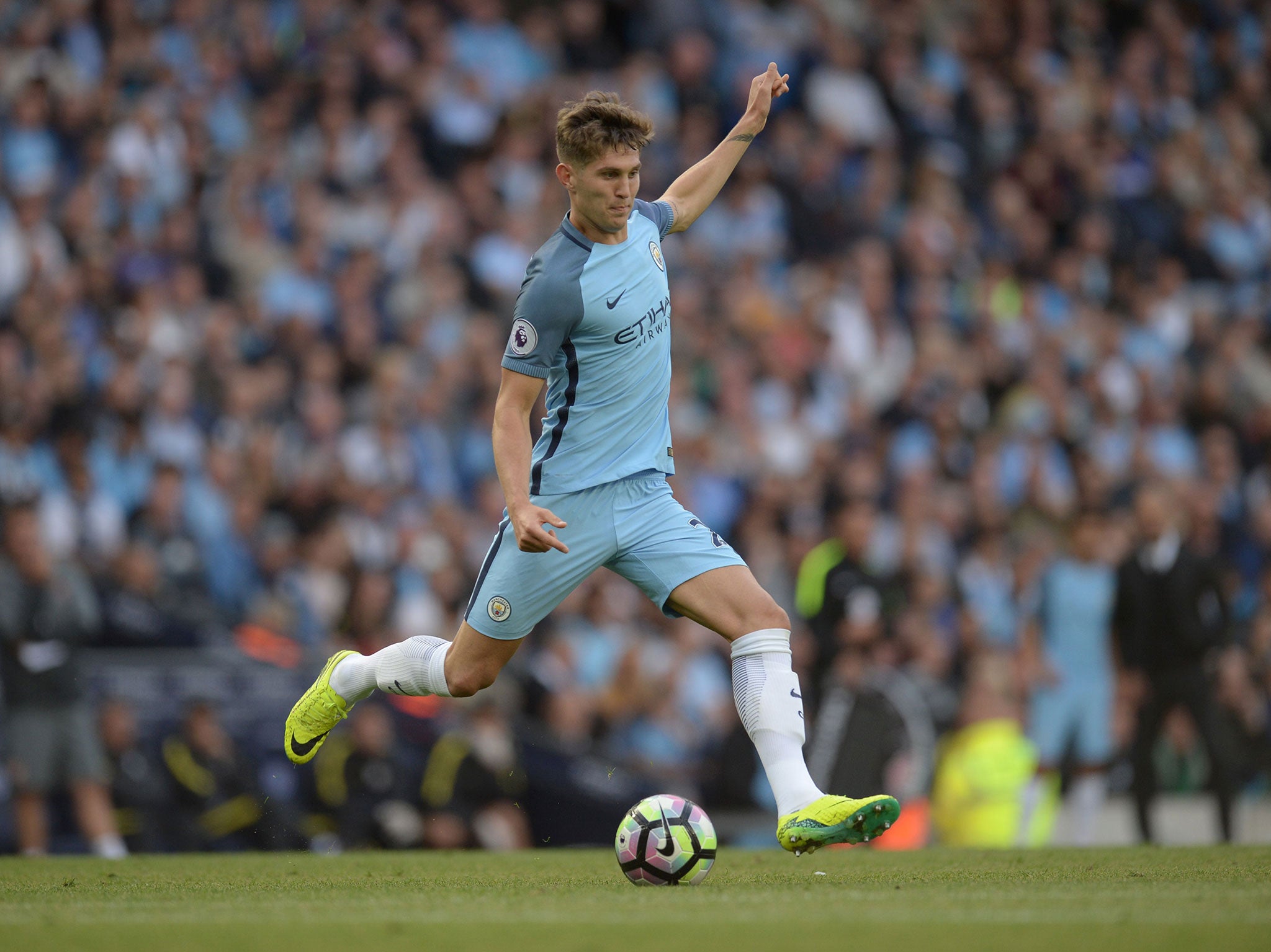 John Stones is comfortable on the ball - to the delight of Pep Guardiola