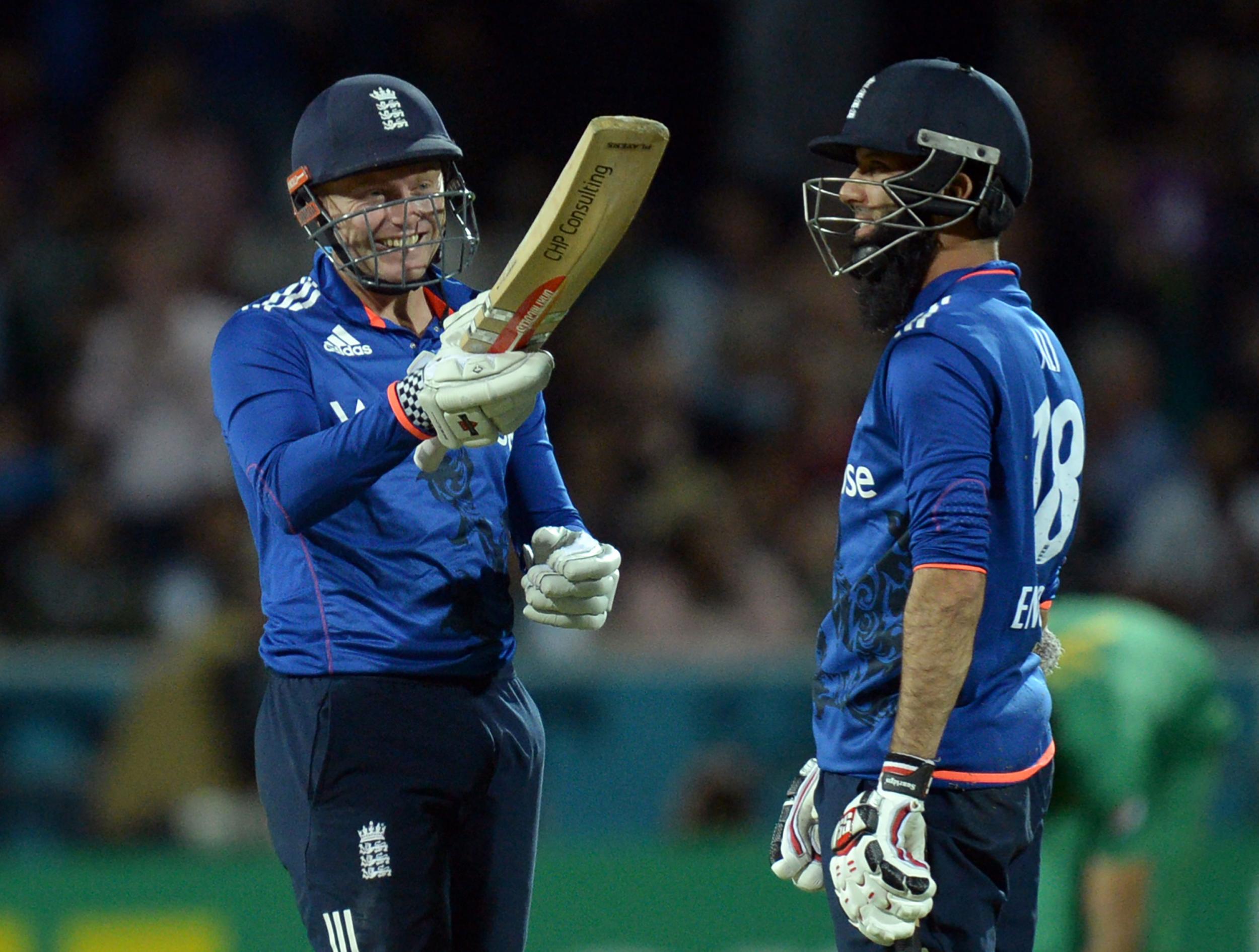 Jonny Bairstow celebrates his 50 on his home patch Headingley on Thursday