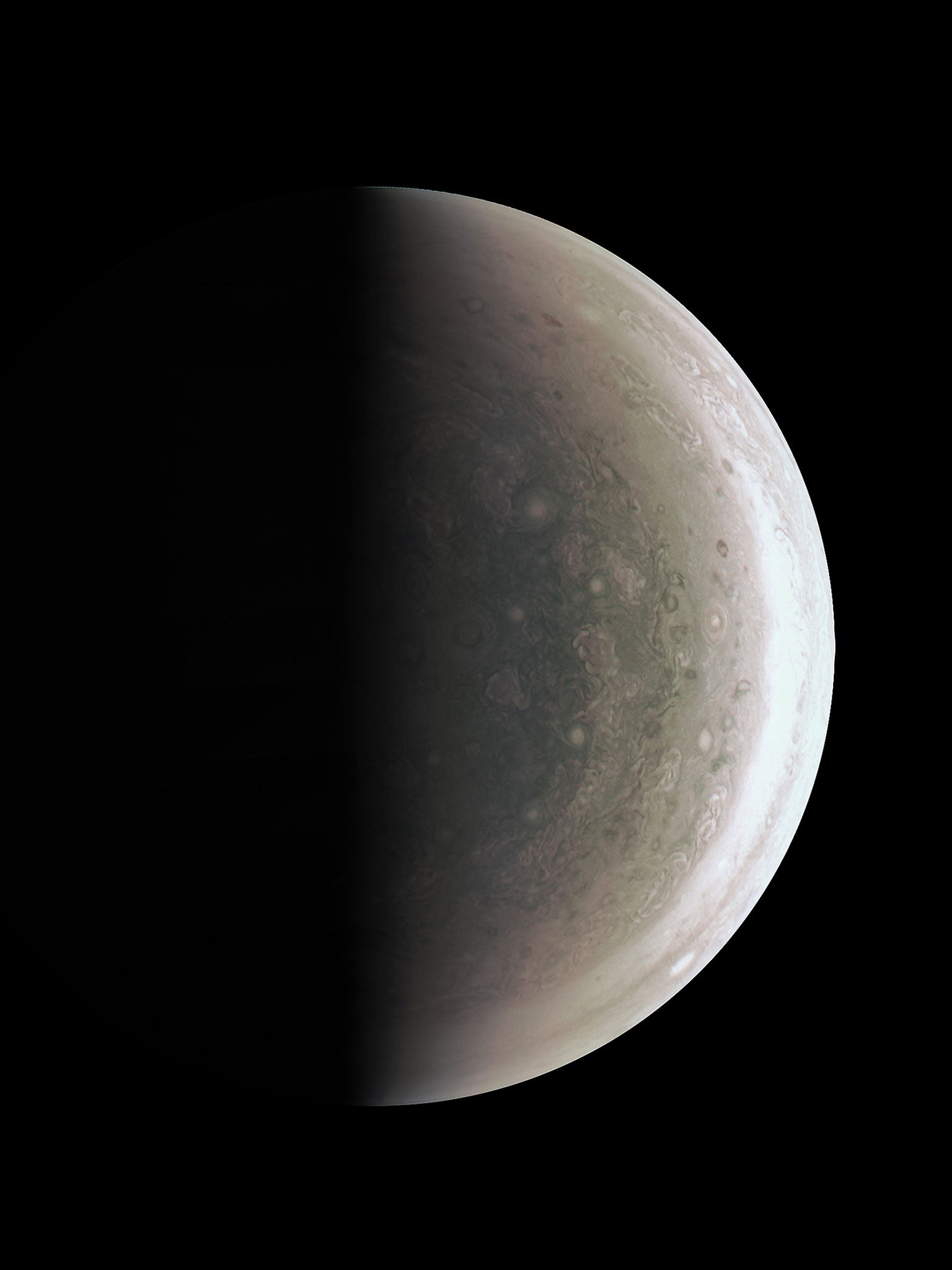 Jupiter’s south polar region as captured by Juno