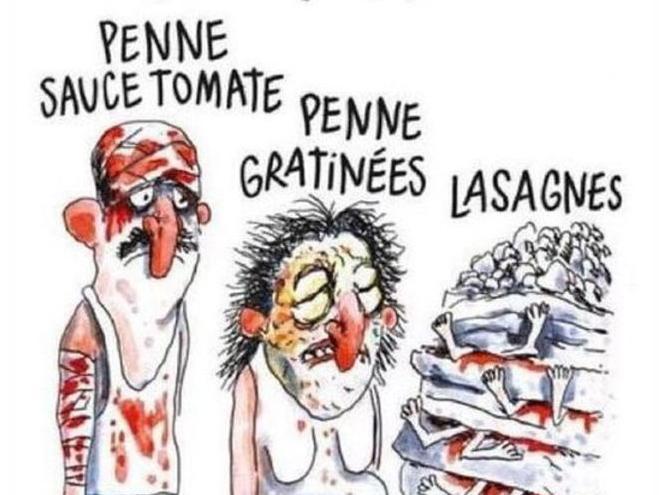 Charlie Hebdo Causes Outrage With Italy Earthquake Cartoon Depicting Dead As ‘lasagne The