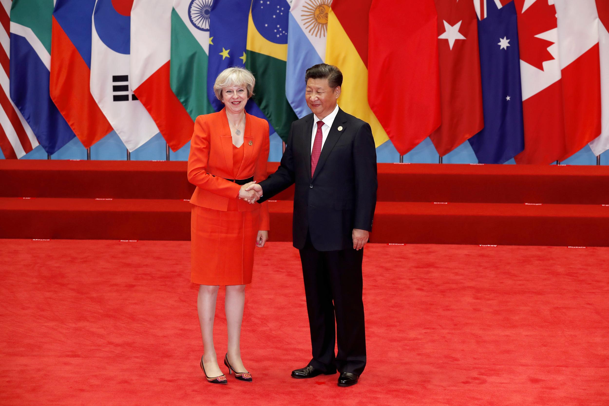 Theresa May, with Chinese President Xi Jinping at the G20 summit
