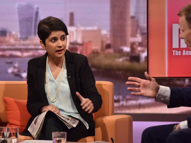 The human rights campaigner speaks on the ‘Andrew Marr Show’ yesterday