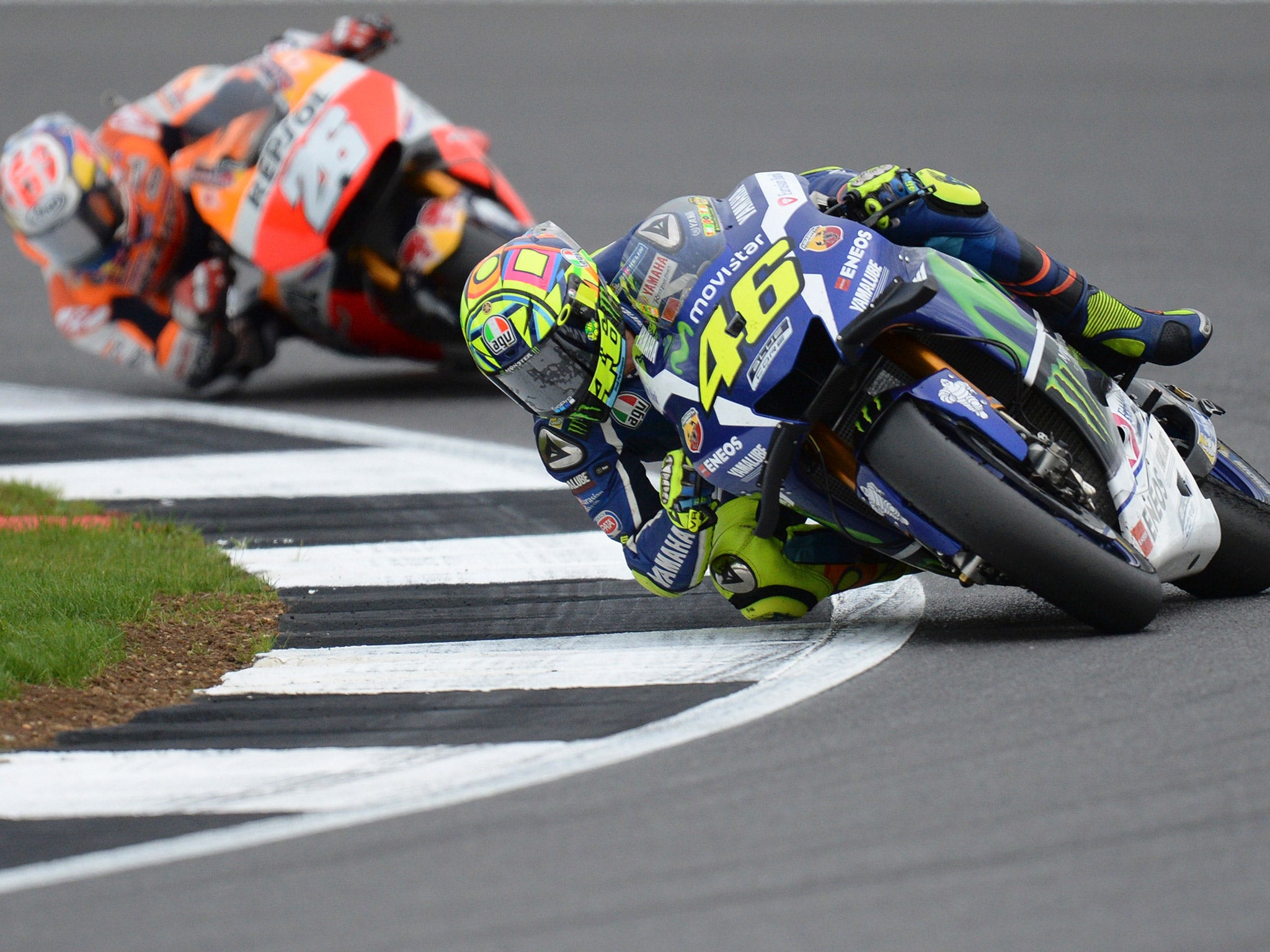 Rossi and Marquez battled for a number of laps in a renewal of their rivalry
