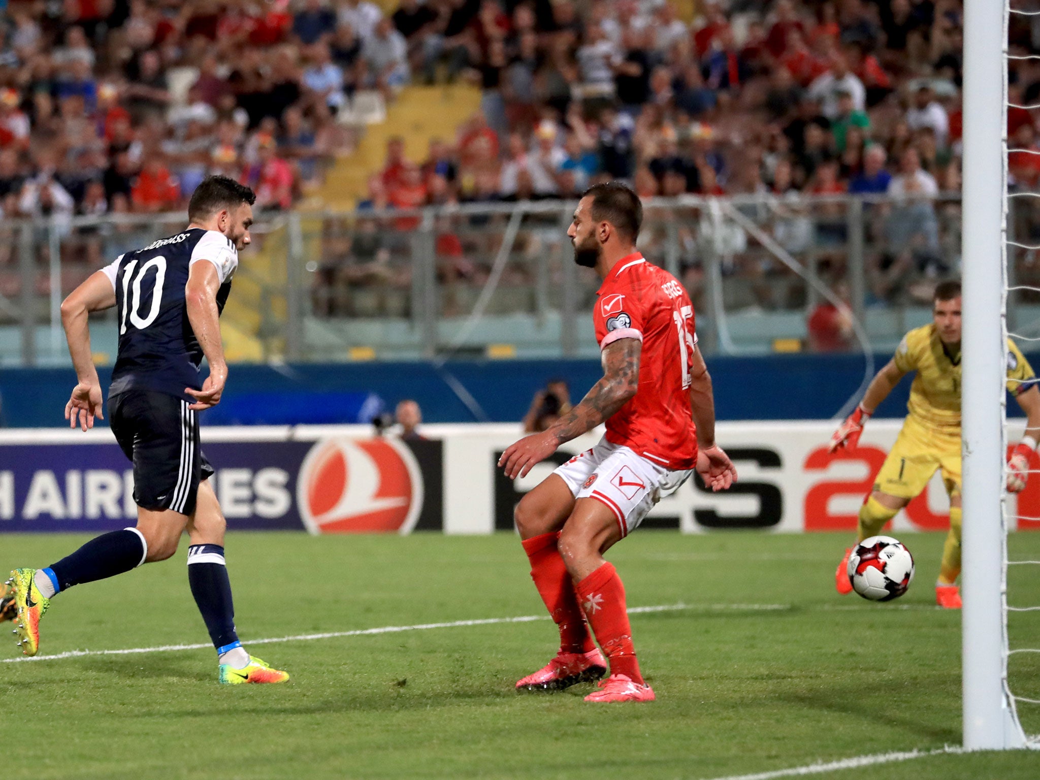 Scotland's Robert Snodgrass scores his side's fifth goal against Malta