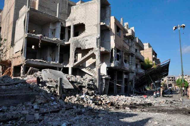 General view shows the damage at a site of an explosion in Bab Tadmor in Homs, Syria in this handout picture provided by SANA on 5 September, 2016