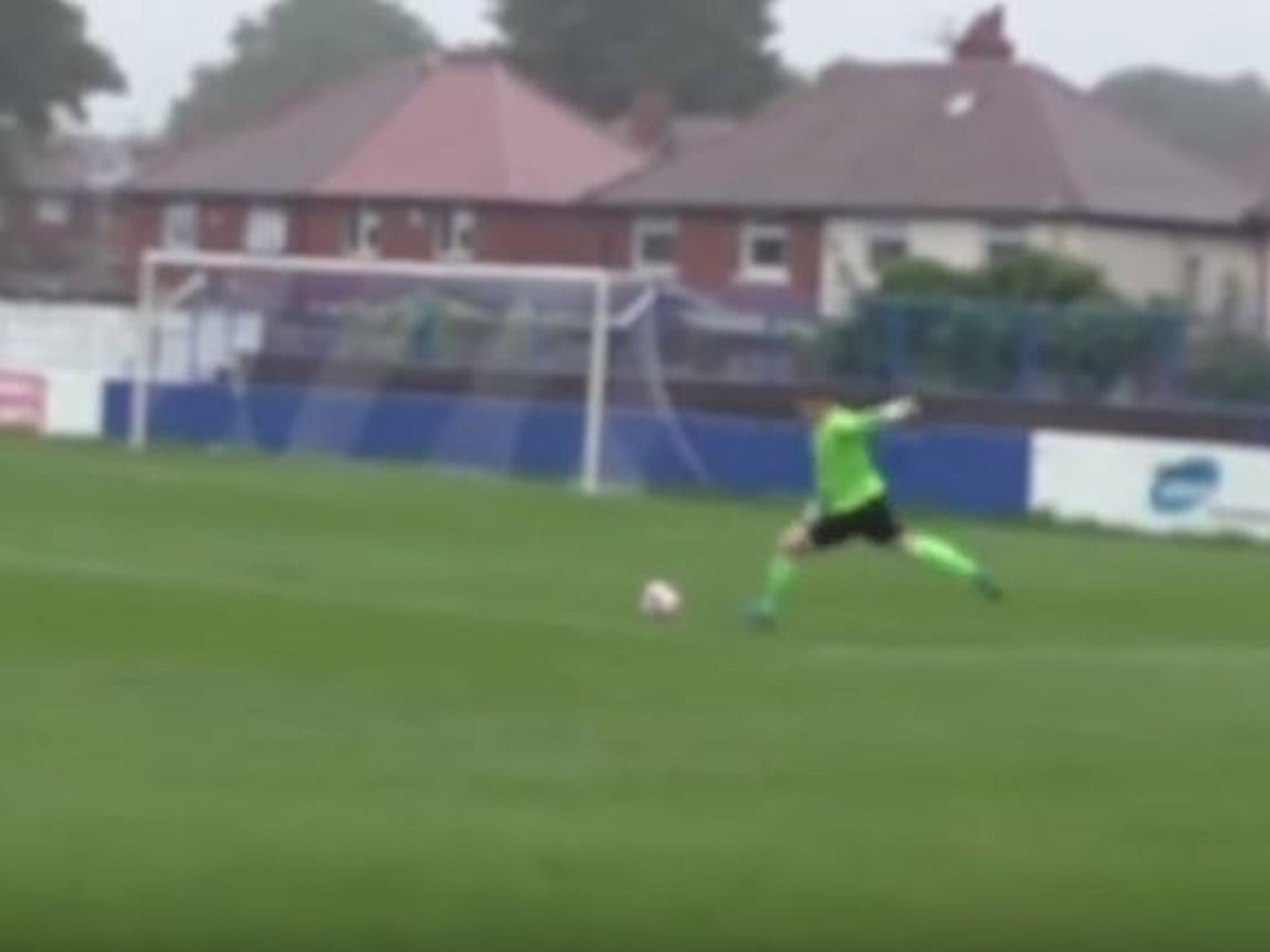 Dan Lowson of Spennymoor Town scored an 80-yard free-kick against Radcliffe Borough