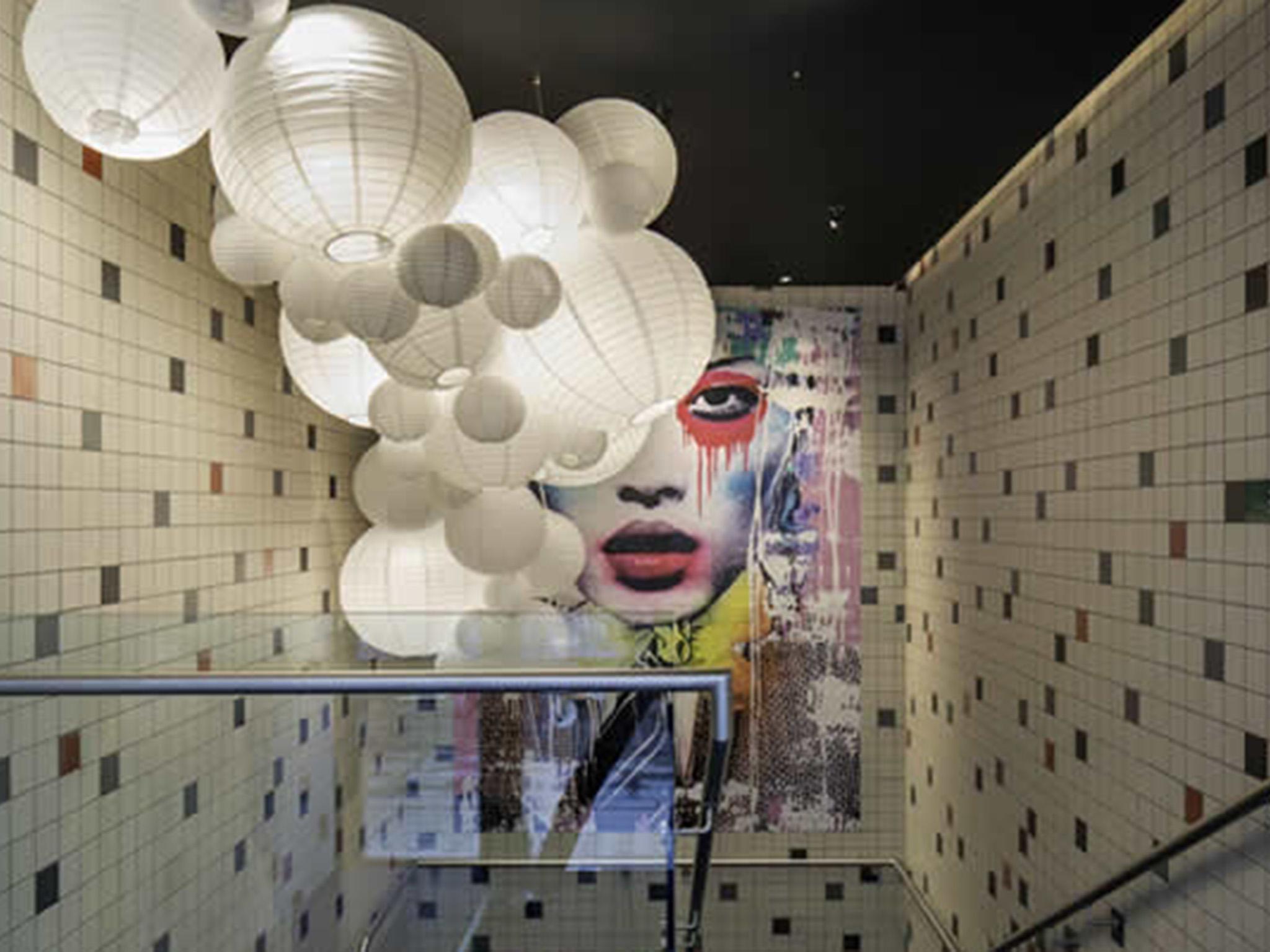 The restaurant’s design team commissioned two artworks by prominent Brooklyn street artist DAIN