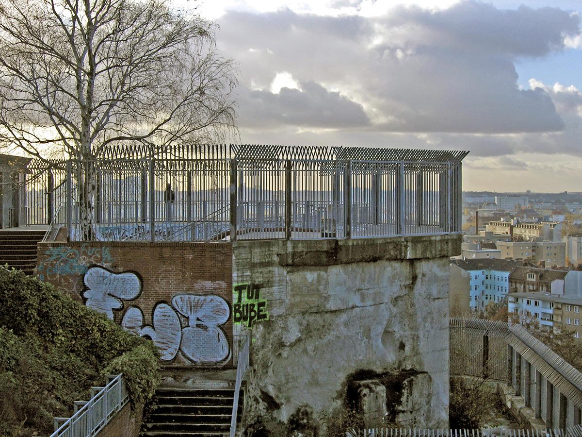 A wartime bunker has been transformed into a viewing platform at Volkspark Humboldthain