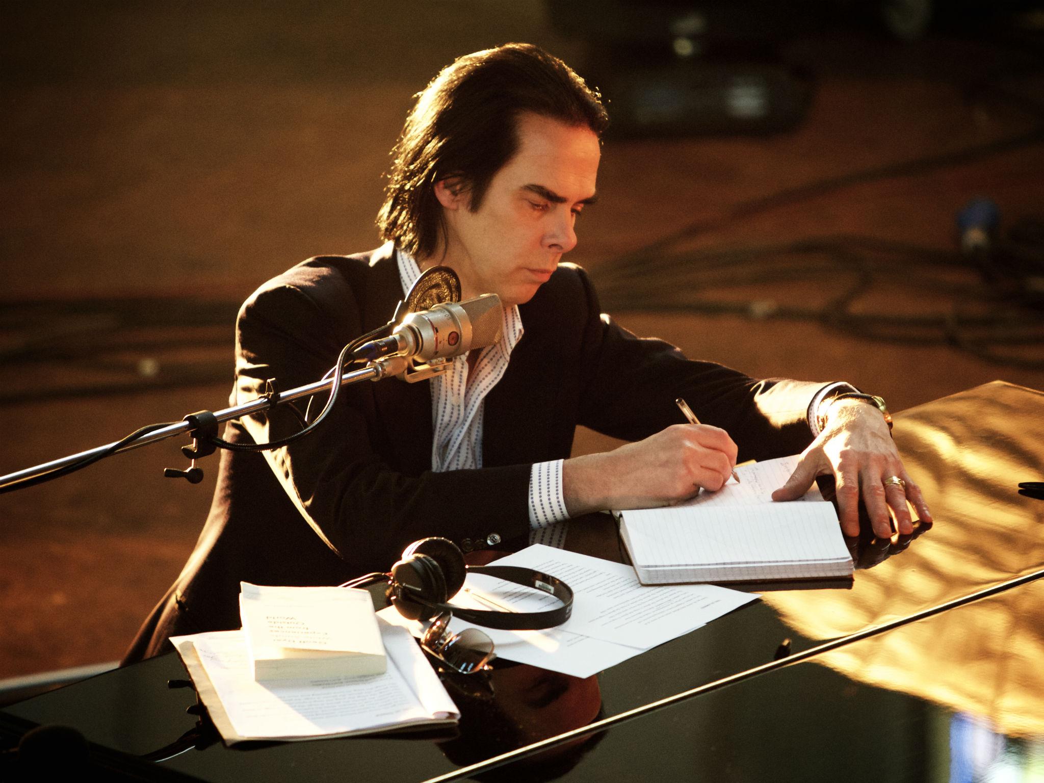 Nick Cave writing songs at the piano in his documentary film ‘One More Time With Feeling’
