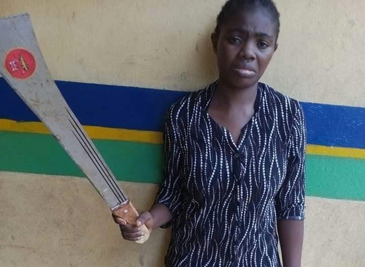 Police identified the suspect as Oluwakemi Etu, and said she used a newly-bought machete to attack her husband in his sleep