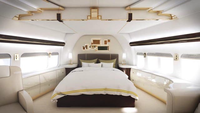 Boeing 747-8 VIP private jet's bedroom