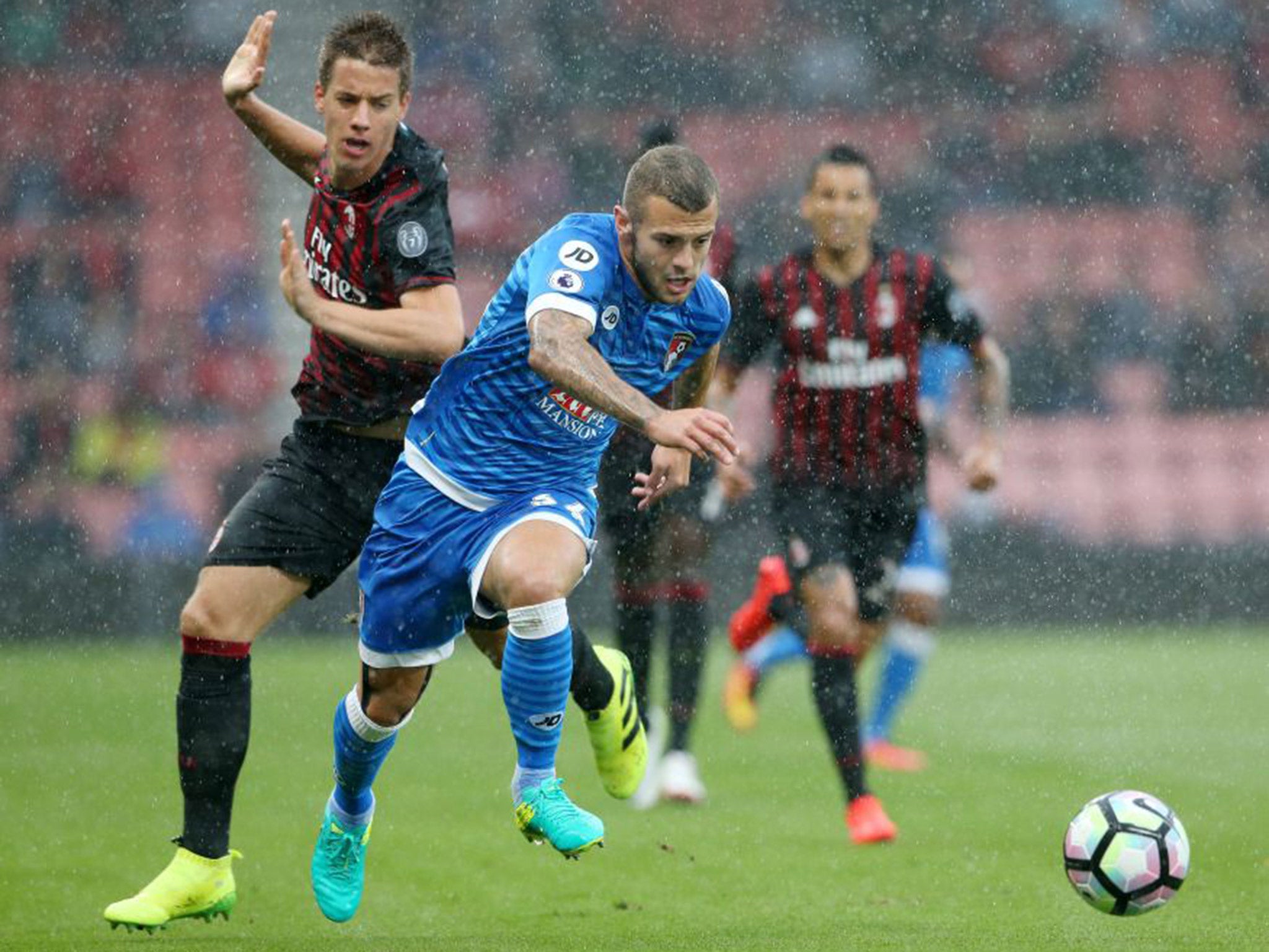 Jack Wilshere in action for Bournemouth in a friendly against AC Milan