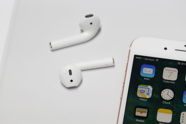 The new iPhone 7 and a pair of AirPods