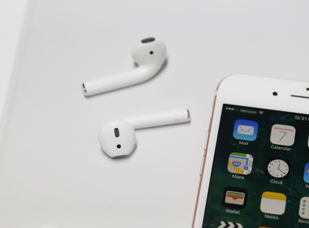 The new iPhone 7 and a pair of AirPods