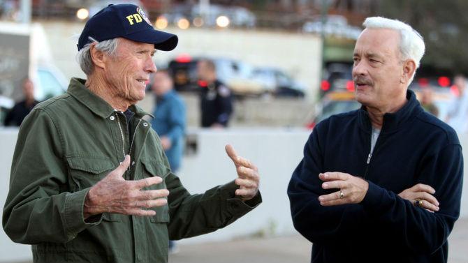Eastwood and Hanks working on the set