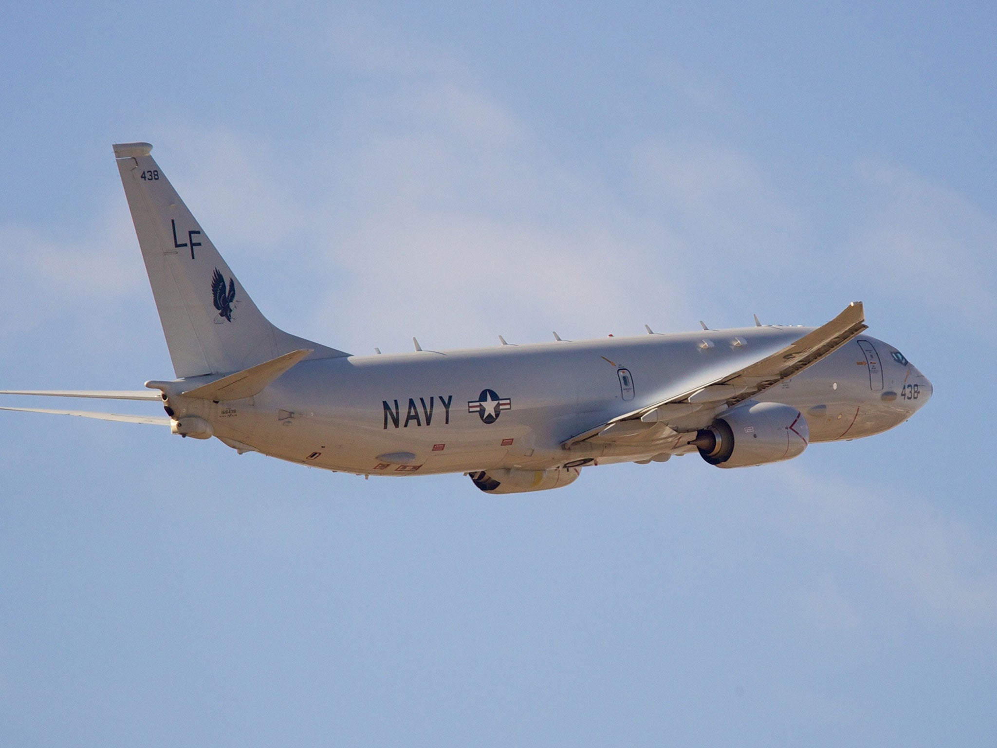 The US said its P-8 Poseidon plane was carrying out a routine flight over the Black Sea