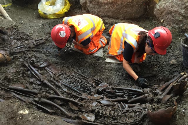 The skeletons were discovered during an excavation of Bedlam burial ground in July 2015