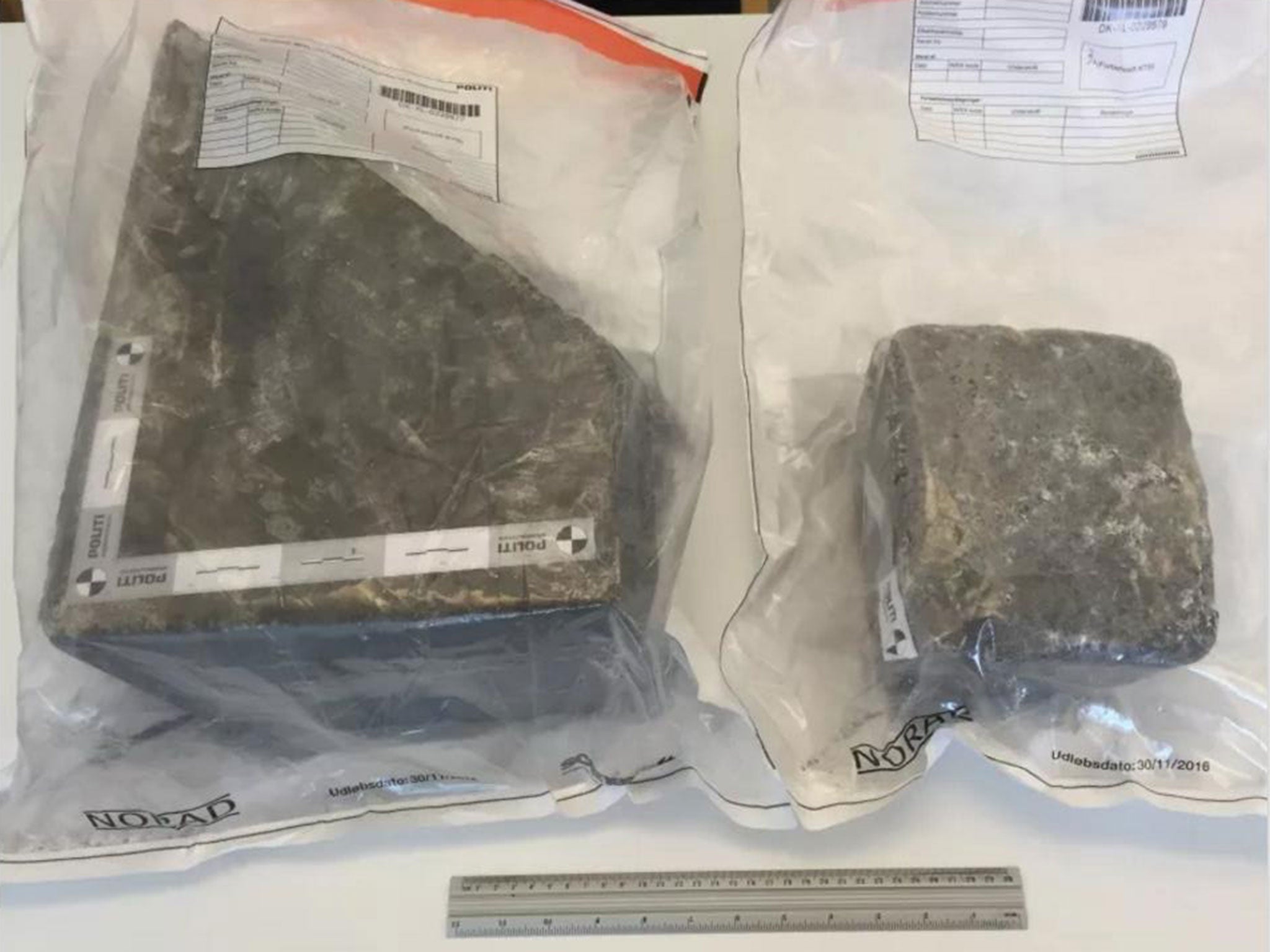 The tile and cobblestone dropped on a car carrying German tourists through Denmark on 21 August