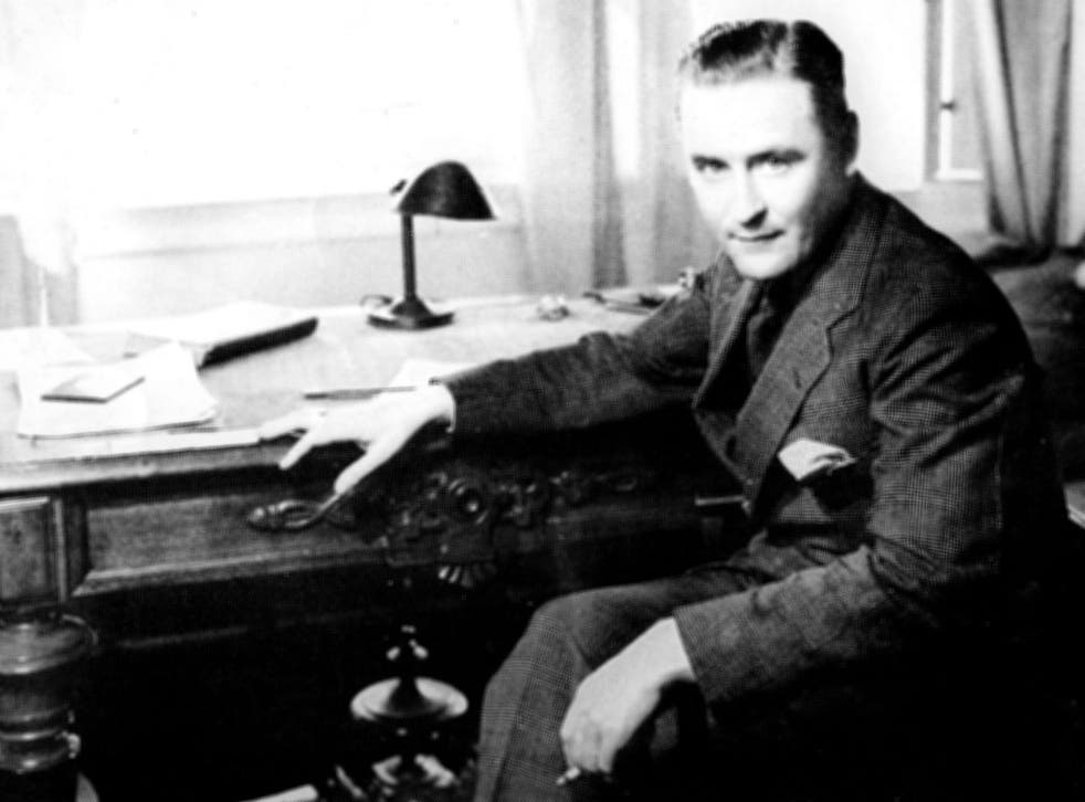 F Scott Fitzgerald at his writing desk in 1933
