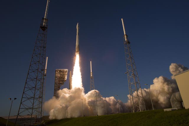 United Launch Alliance Atlas V rocket carrying NASA's Origins, Spectral Interpretation, Resource Identification, Security-Regolith Explorer (OSIRIS-REx) spacecraft lifts off on from Space Launch Complex 41 on Thursday, Sept. 8, 2016 at Cape Canaveral Air Force Station in Florida