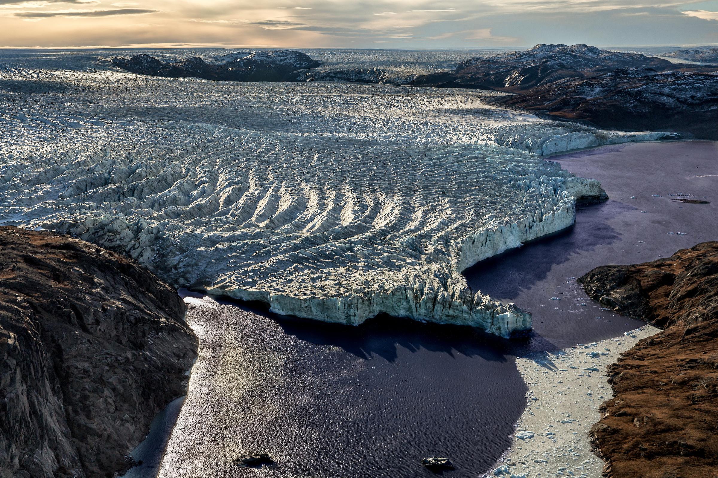 Aerial view of the sprawling ice sheet near Kangerlussuaq (Visit Greenland, Mads Pihl)