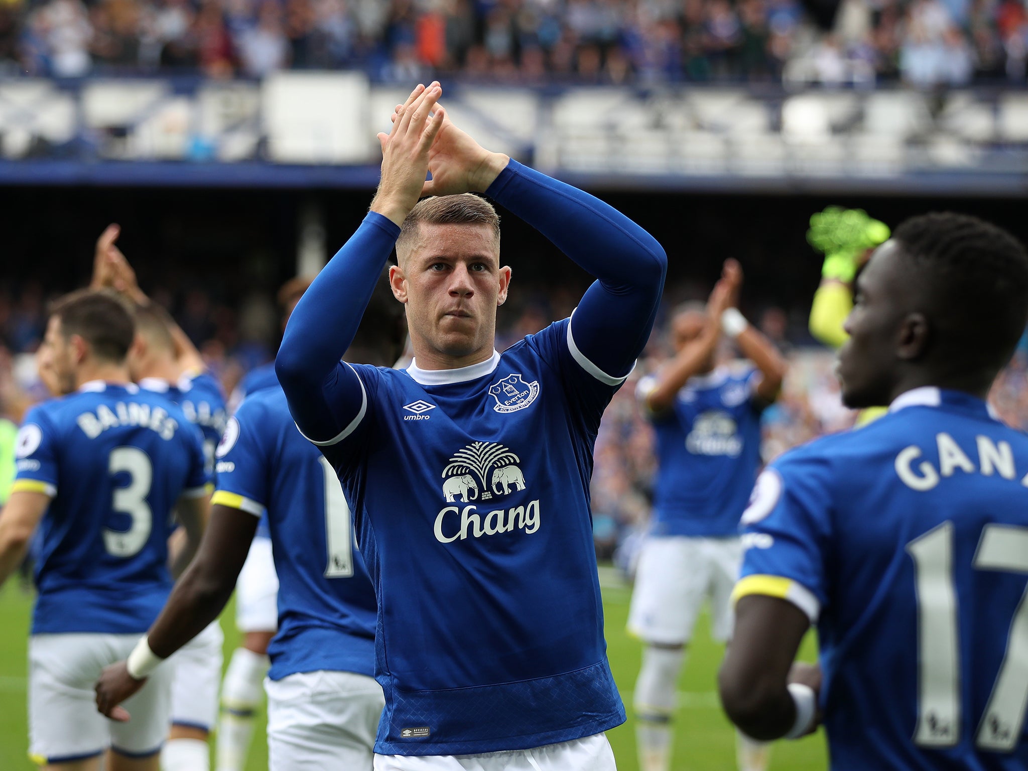 Ross Barkley claps the Everton fans