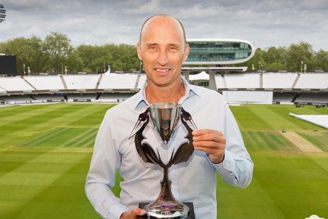 Nasser Hussain with the Royal London One-day trophy at Lord's this week
