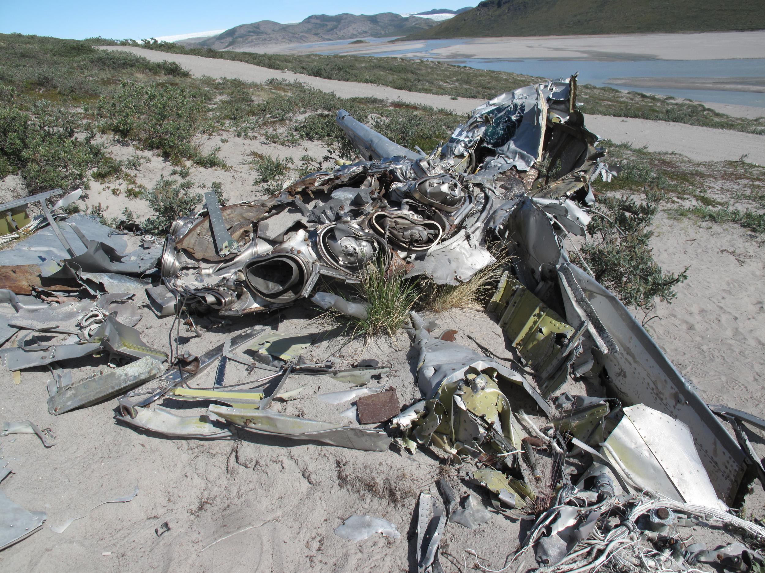 Wreckage from a warplane in Kangerlussuaq