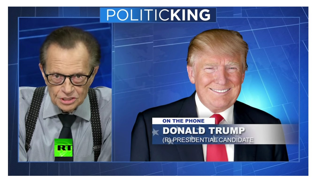 Donald Trump talks to Larry King by telephone