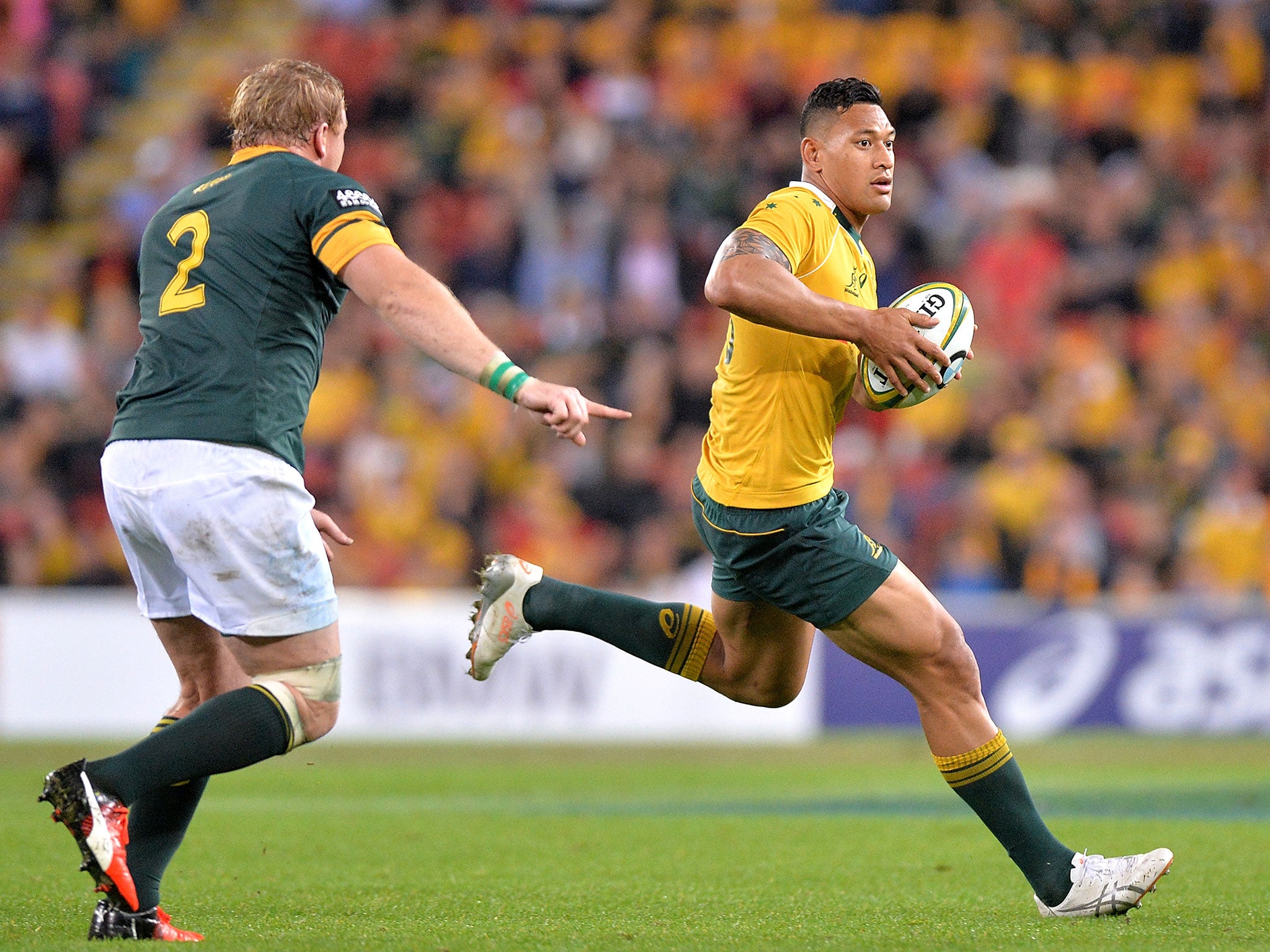 &#13;
Israel Folau in action for the Wallabies &#13;