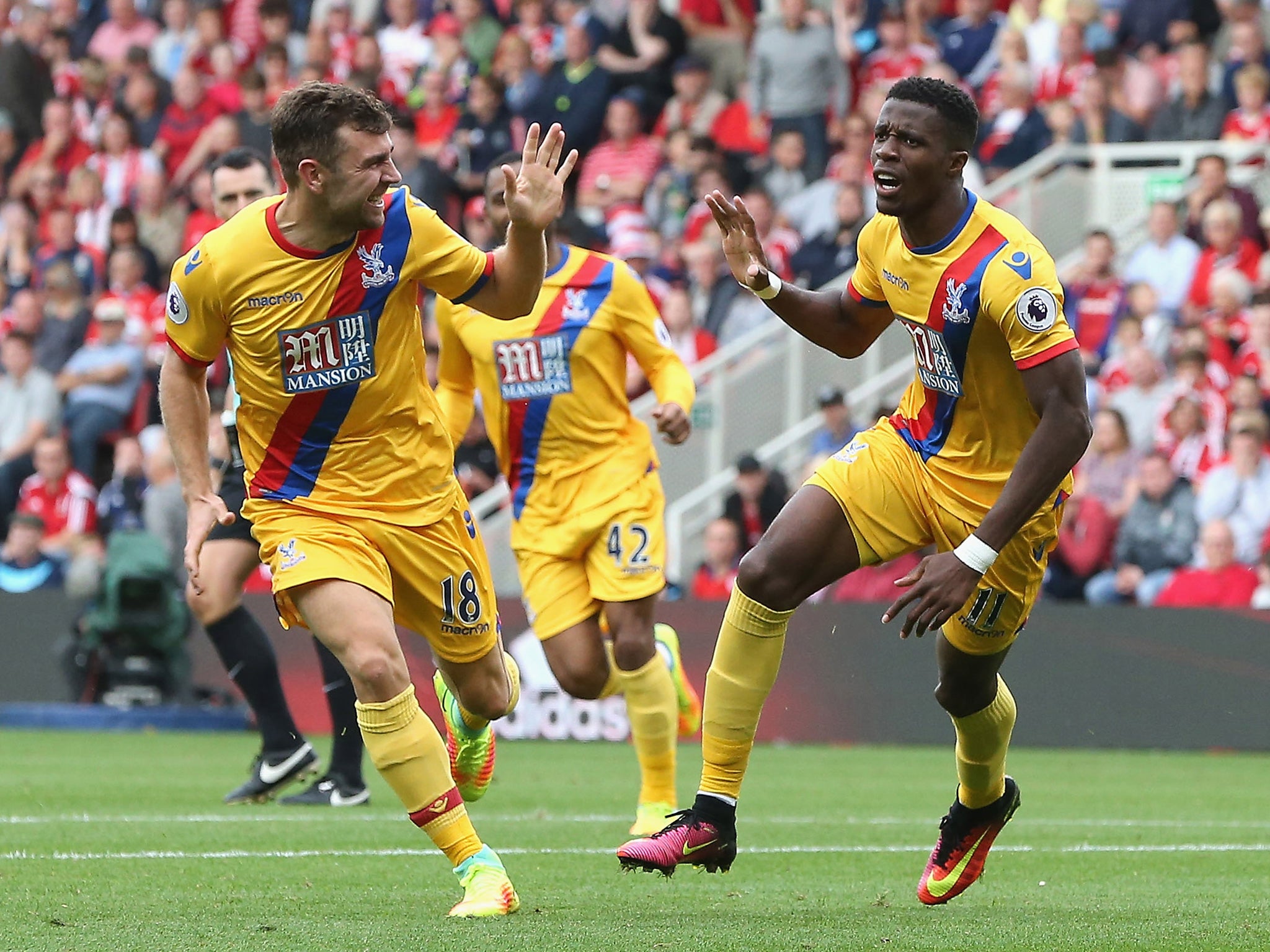 Zaha celebatres restoring Palace's lead in the second half