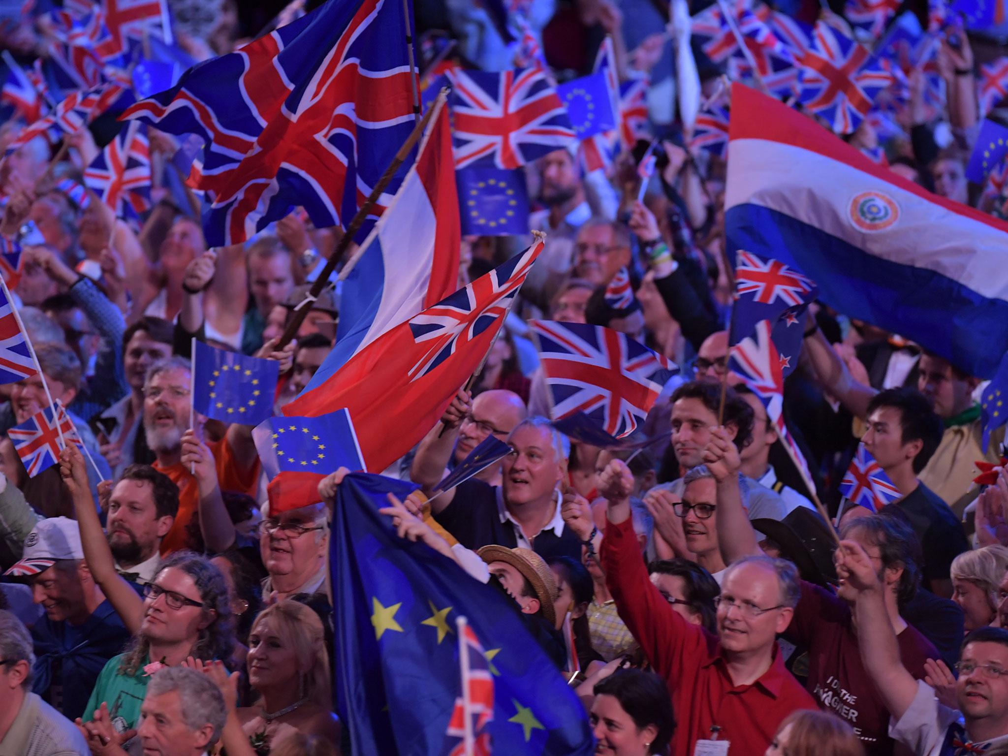 The audience at 2016’s Last Night of the Proms at the Royal Albert Hall