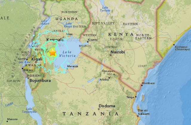 The earthquake struck northwestern Tanzania, shaking buildings in the Ugandan capital Kampala