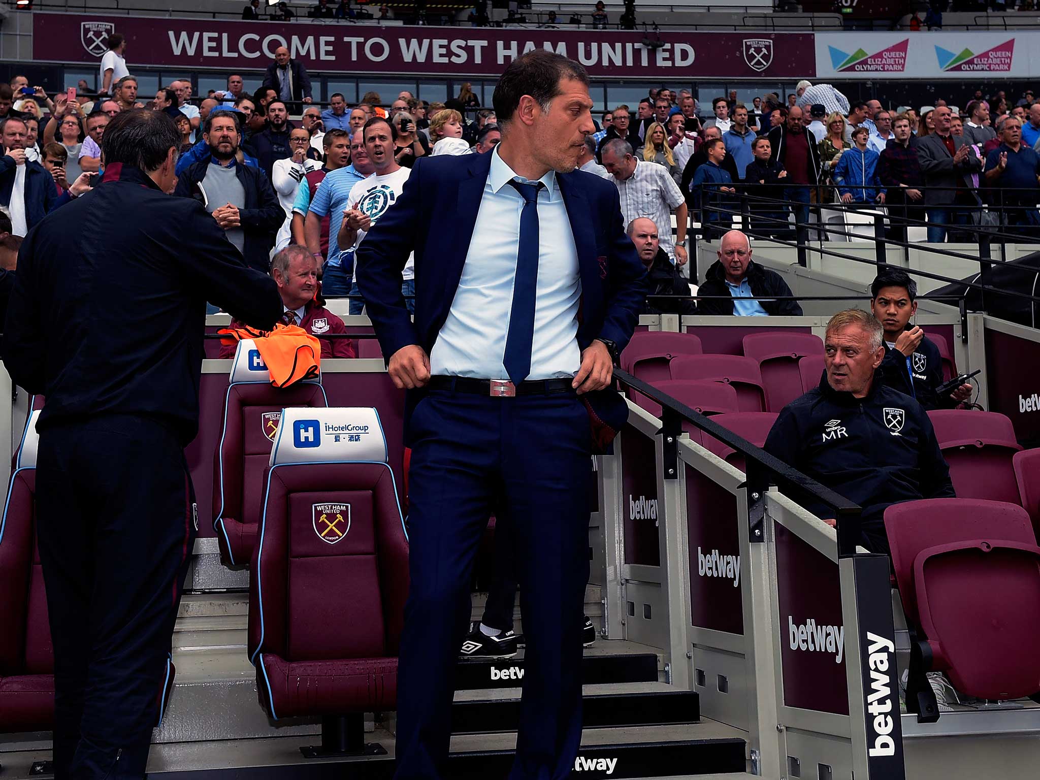 Slaven Bilic watches on during the defeat by Watford