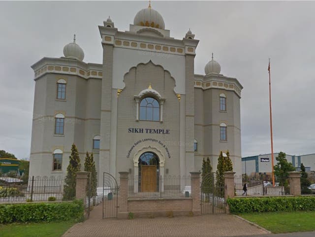 The gurdwara in Leamington Spa has been involved in what police described as an 'ongoing local dispute'