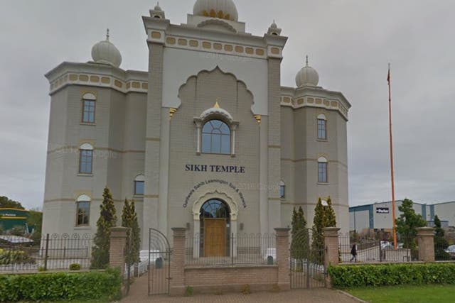 The gurdwara in Leamington Spa has been involved in what police described as an 'ongoing local dispute'