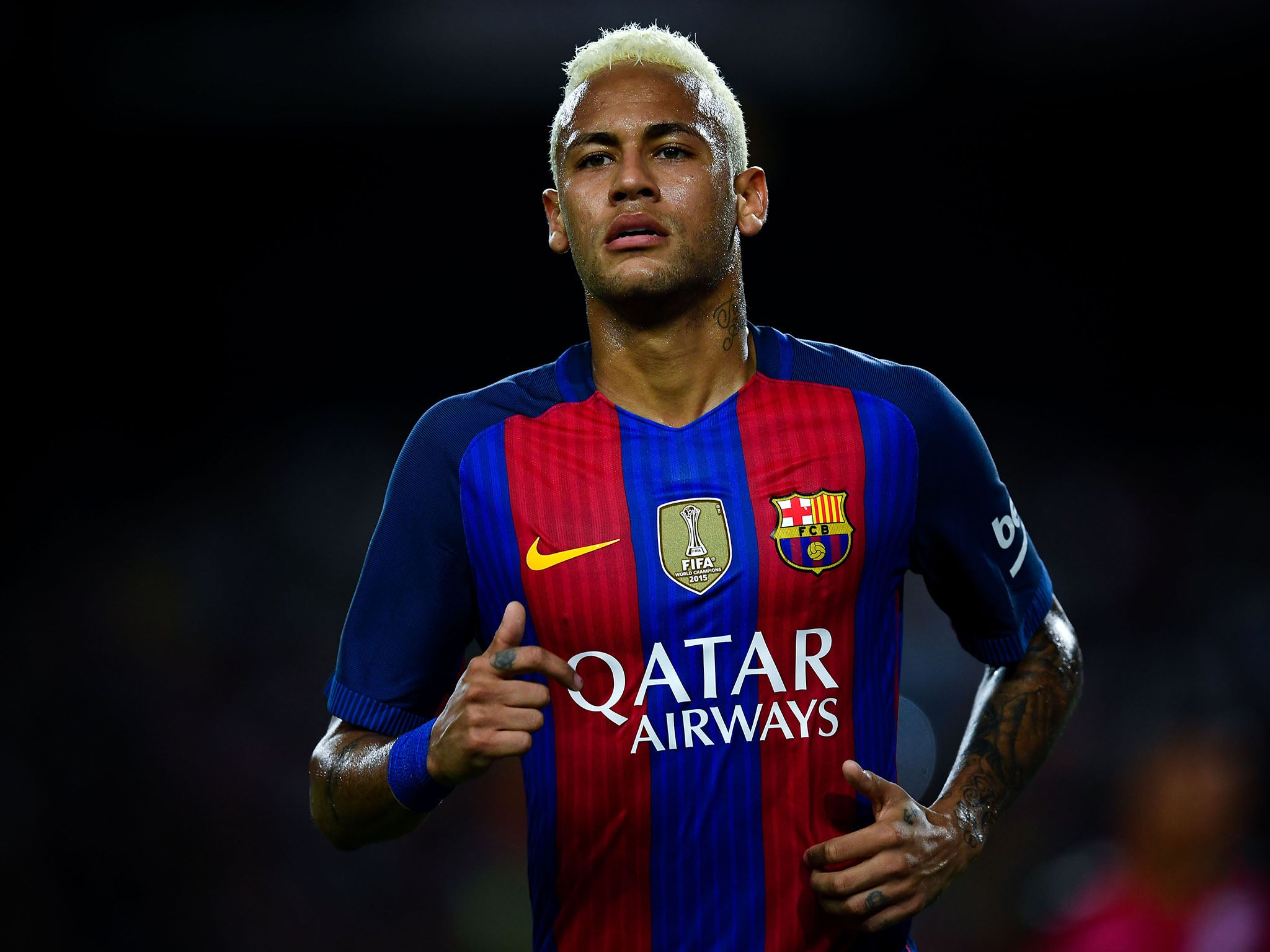 Neymar made his first Barcelona appearance of the season in the shock 2-1 defeat to Alaves